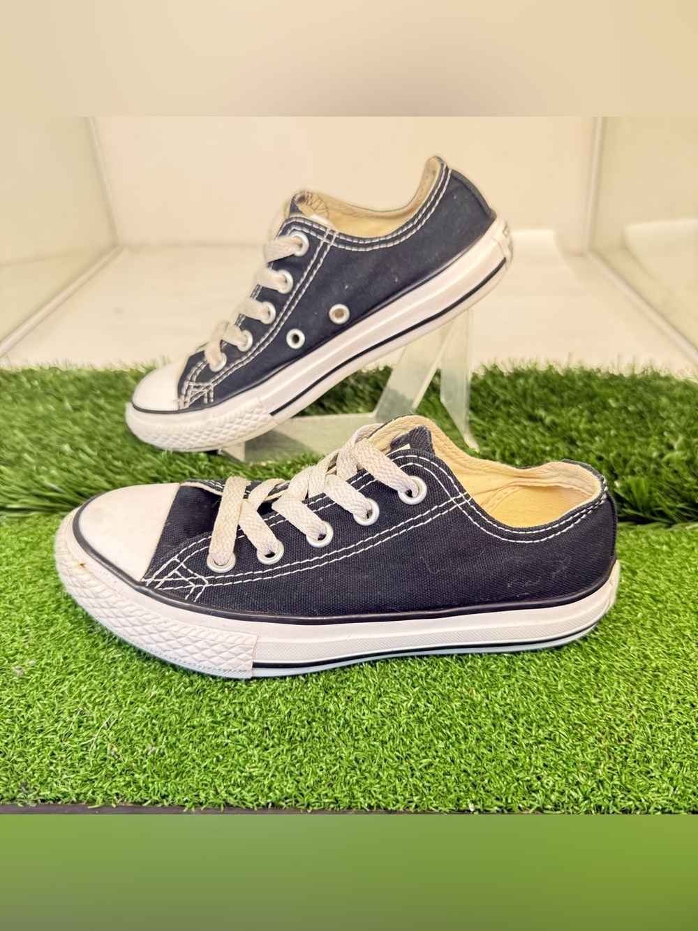 Converse Kids Low-Top Canvas Sneakers in Black and White